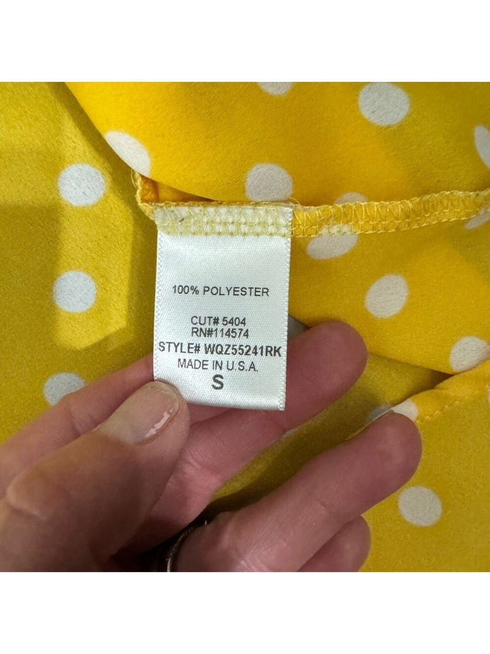 Pleione Yellow White Polka Dot Tank Top Women’s Small High Low Hem Preppy Retro - Picture 10 of 12